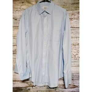 Charles Tyrwhitt Men's Button Front Dress Shirt 16.5/36in Light Blue Double Cuff